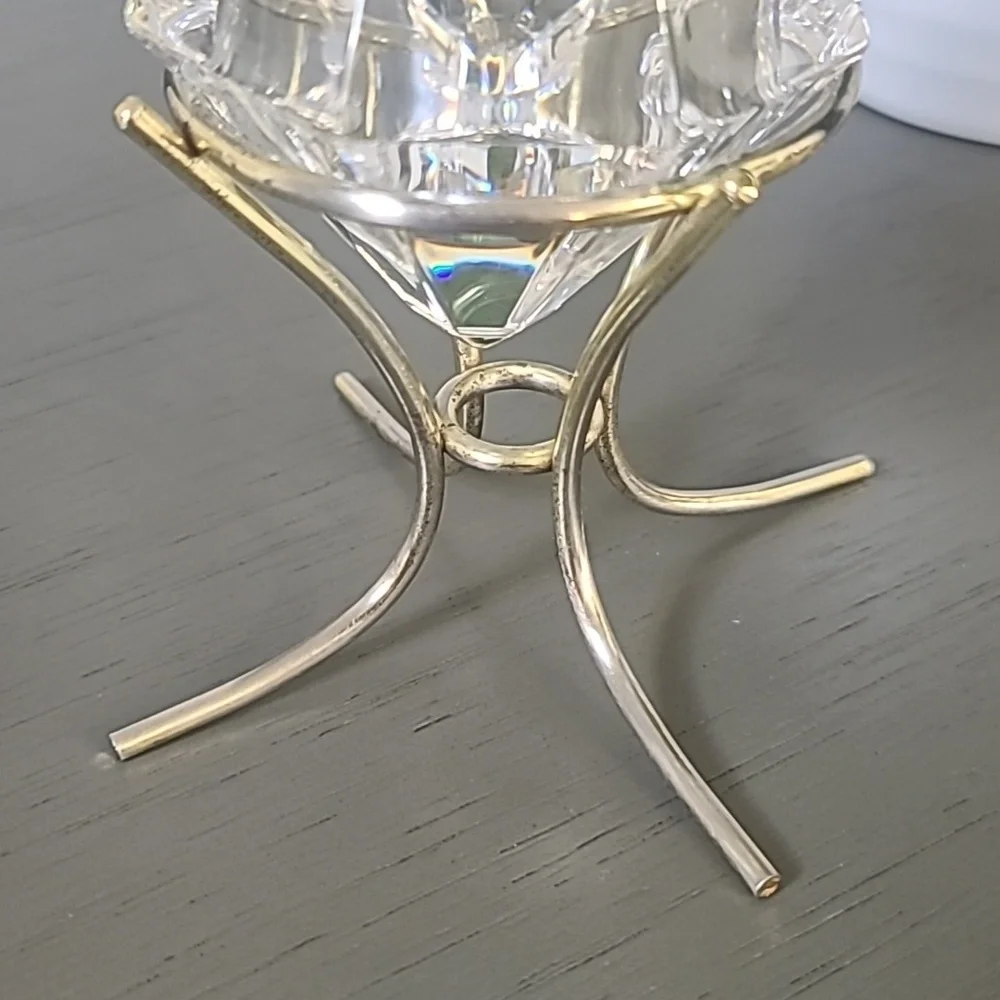 vintage Partylite Bleikristall 24% lead crystal diamond solitaire votive - Picture 5 of 6